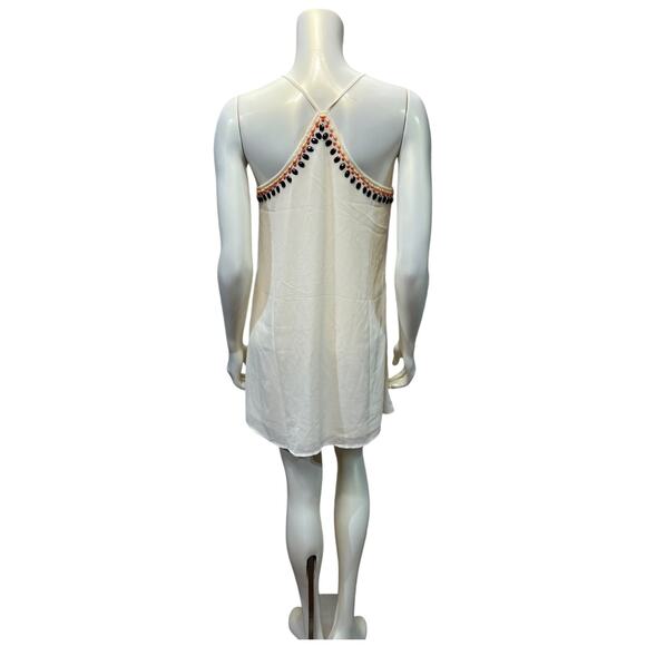 White Beaded Flowy Top or Short Dress – Size Medium, Bead Accents Missing - Picture 3 of 8